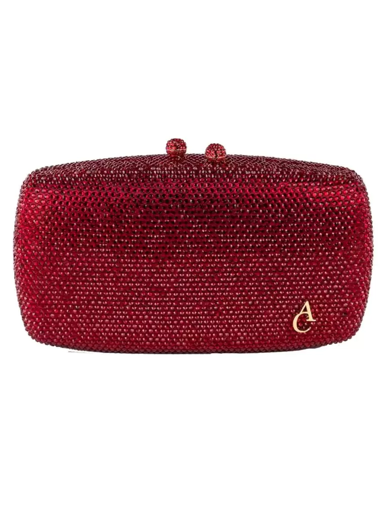 Anna Cecere bags | Borsa rosso rubino con strass e logo aca0130 Anna Cecere bags | Borsa rosso rubino con strass e logo aca0130