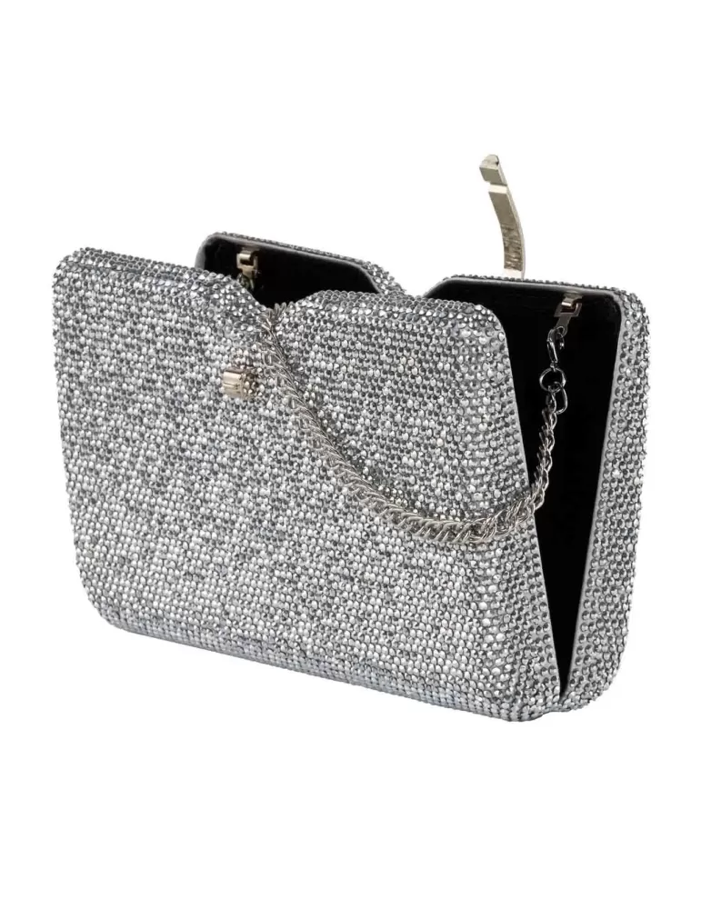 Anna Cecere aca0152 Silver shiny crystals lavish formal jewel bag