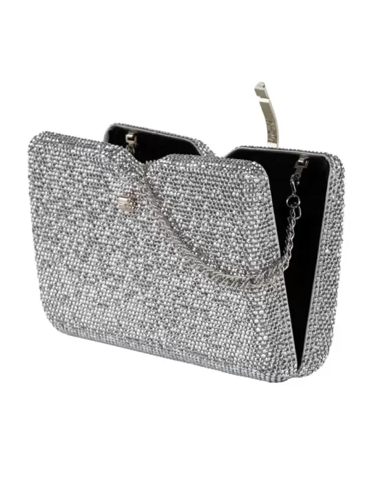 Anna Cecere aca0152 | Borsa gioiello strass argento da sera o cerimonia