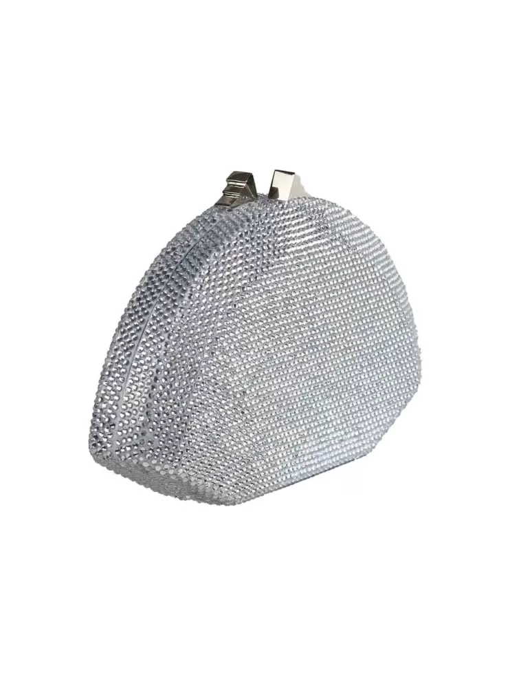 Silver shiny rhinestones jewel clutch evening formal bag