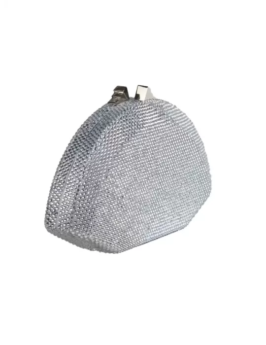 Anna Cecere bags | Borsa gioiello a ventaglio con strass argento aca619
