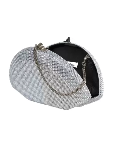 Anna Cecere bags | Borsa gioiello a ventaglio con strass argento aca619 2