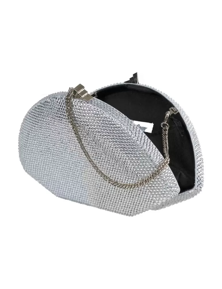 Anna Cecere bags | Borsa gioiello a ventaglio con strass argento aca619