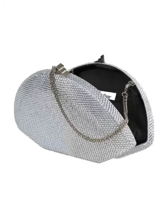 Anna Cecere bags | Borsa gioiello a ventaglio con strass argento aca619