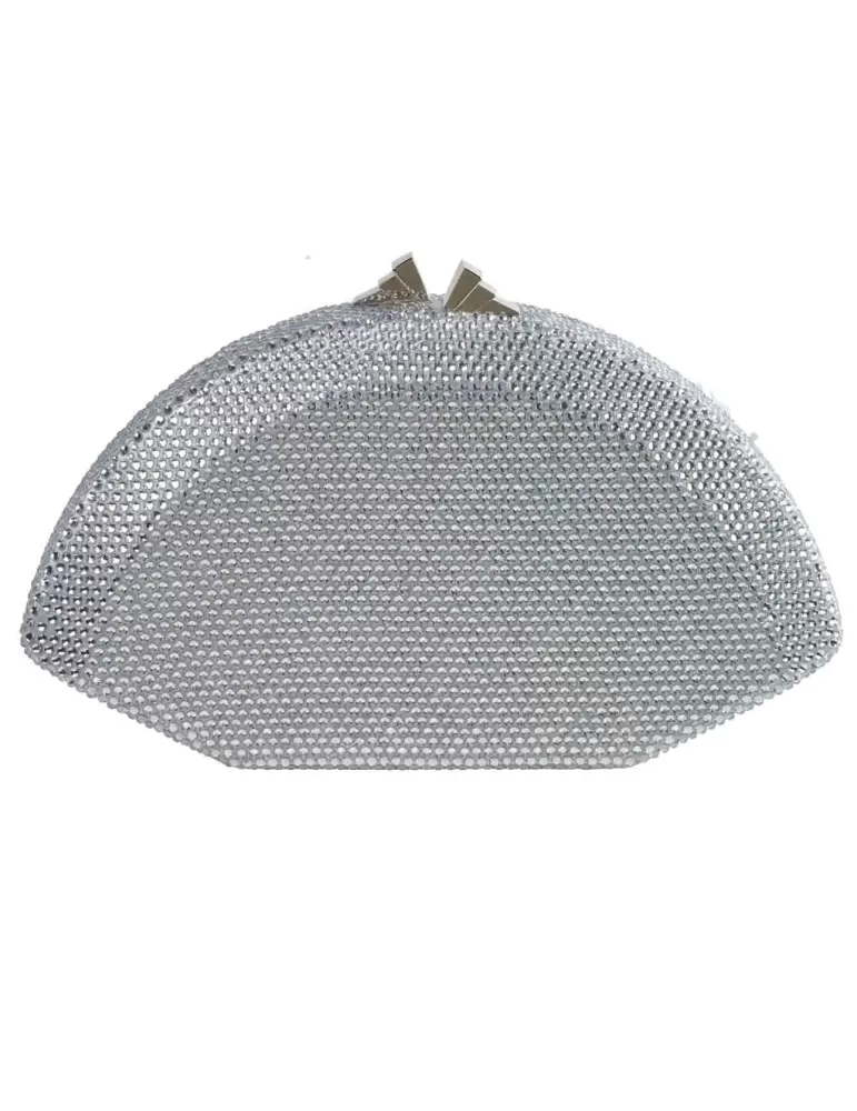 Silver shiny crystals lavish jewel bag | Anna Cecere aca619 Silver shiny crystals lavish jewel bag | Anna Cecere aca619