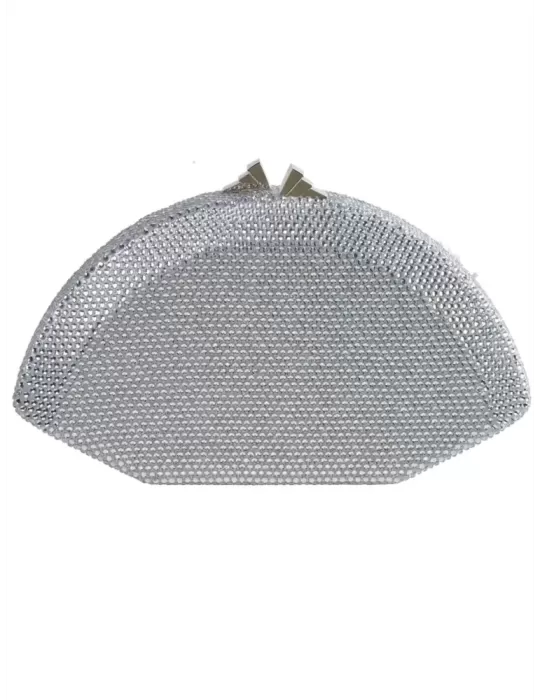 Anna Cecere bags | Borsa gioiello a ventaglio con strass argento aca619 Anna Cecere bags | Borsa gioiello a ventaglio con strass argento aca619