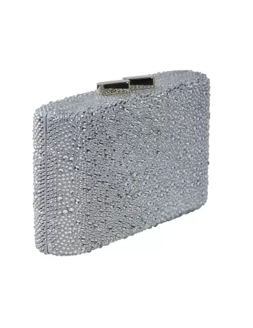 Anna Cecere bags | Borsa gioiello clutch con strass argento aca641 2