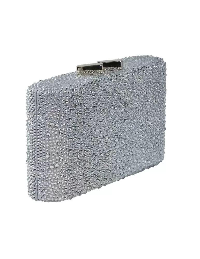 Anna Cecere shiny silver crystals purse clutch jewel bag