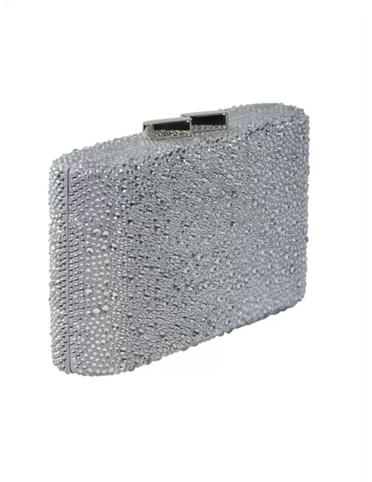 Anna Cecere bags | Borsa gioiello clutch con strass argento aca641