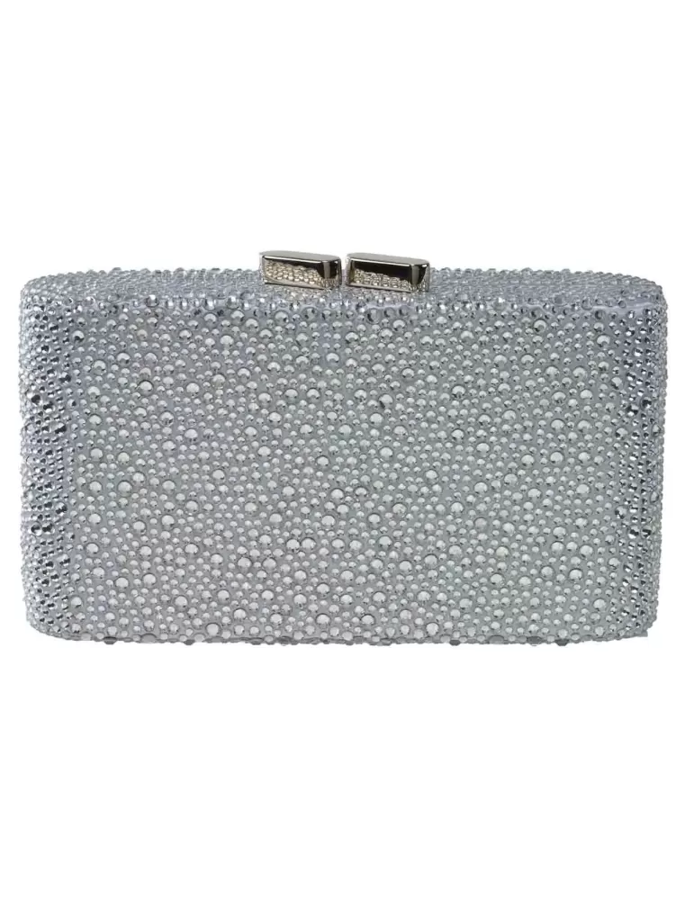 Anna Cecere shiny silver crystals purse clutch jewel bag Anna Cecere shiny silver crystals purse clutch jewel bag