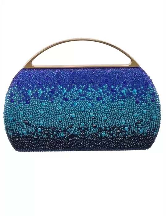 Anna Cecere multi blue shadows crystals lavish jewel bag Anna Cecere multi blue shadows crystals lavish jewel bag