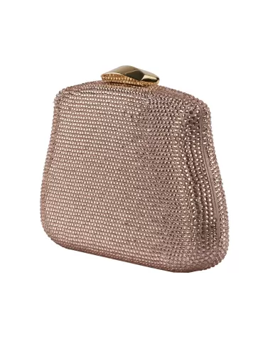 Shiny blush pink crystals purse jewel bag baroque shaped 2