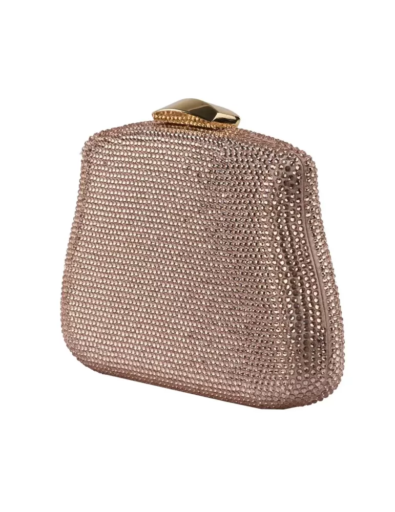 Shiny blush pink crystals purse jewel bag baroque shaped