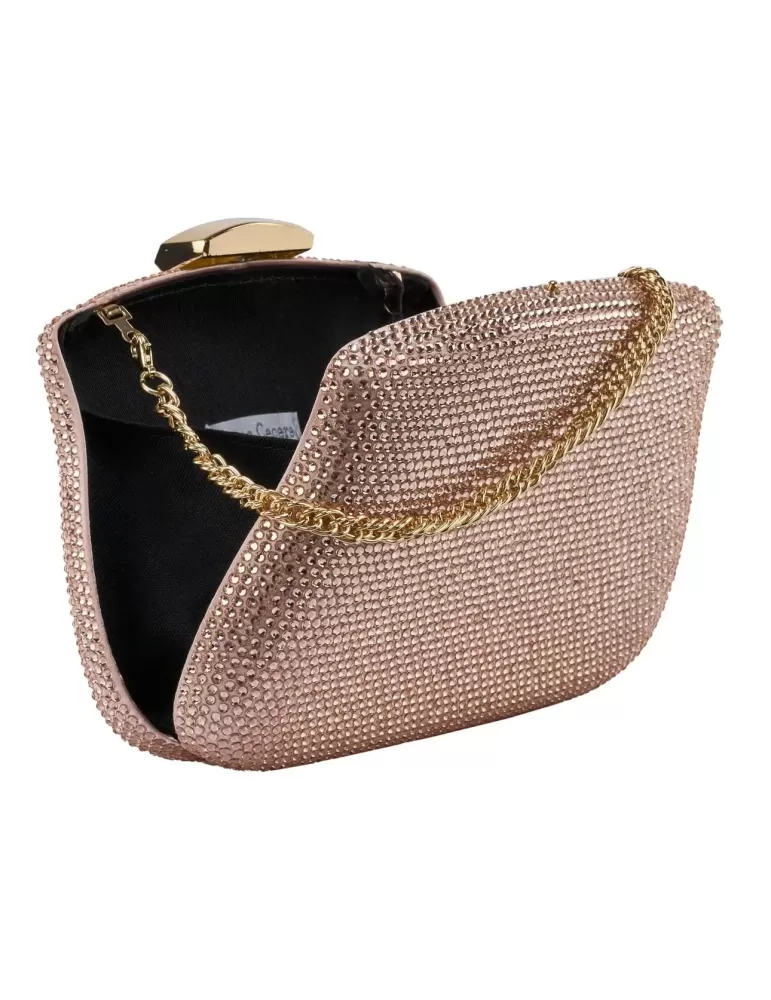 Anna Cecere bags | Borsa gioiello strass rosa cipria forma barocca aca643