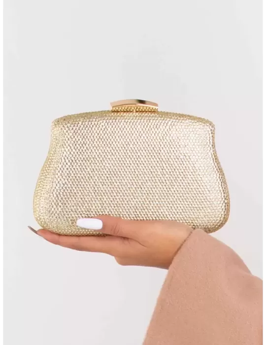 Anna Cecere bags | Borsa gioiello strass oro forma barocca aca643