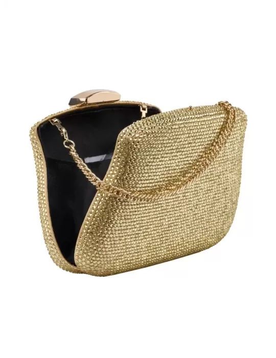 Anna Cecere bags | Borsa gioiello strass oro forma barocca aca643