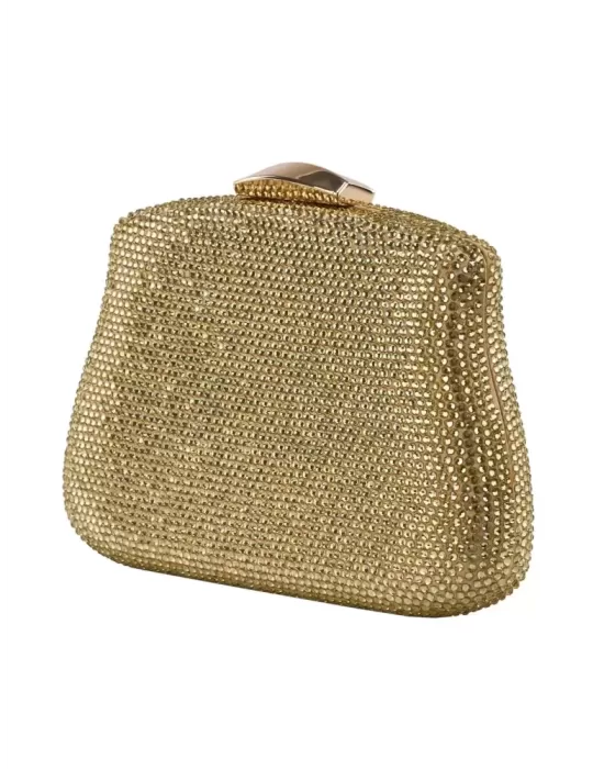 Anna Cecere bags | Borsa gioiello strass oro forma barocca aca643