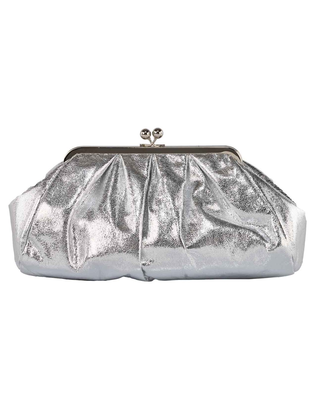 Silver shiny faux leather...