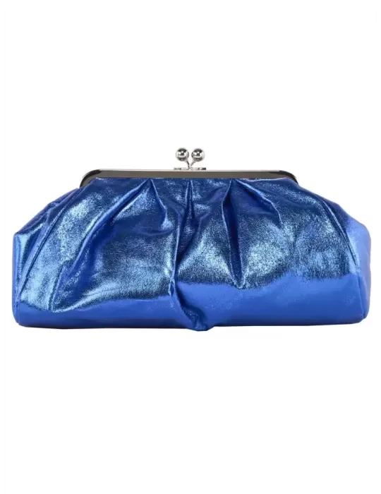 Royal blue shiny faux leather granny purse jewel bag Royal blue shiny faux leather granny purse jewel bag