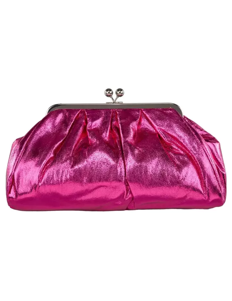 Fuchsia shiny faux leather granny purse jewel bag | Anna Cecere acd08 Fuchsia shiny faux leather granny purse jewel bag | Anna Cecere acd08