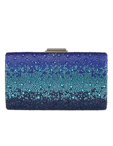 Anna Cecere royal blue shadows crystals lavish jewel bag