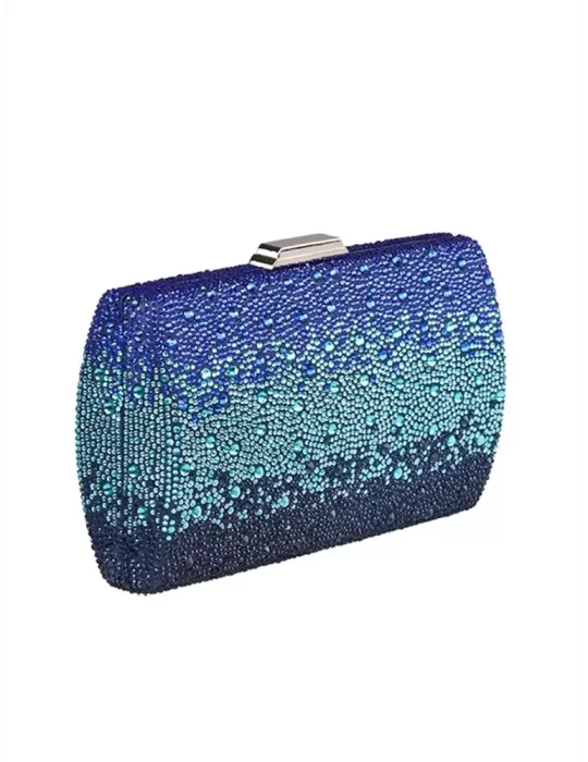 Anna Cecere royal blue shadows crystals lavish jewel bag