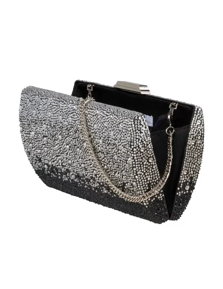 Anna Cecere bags | Borsa gioiello strass sfumati nero e argento aca629