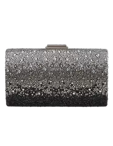 Anna Cecere black silver shadows crystals lavish jewel bag