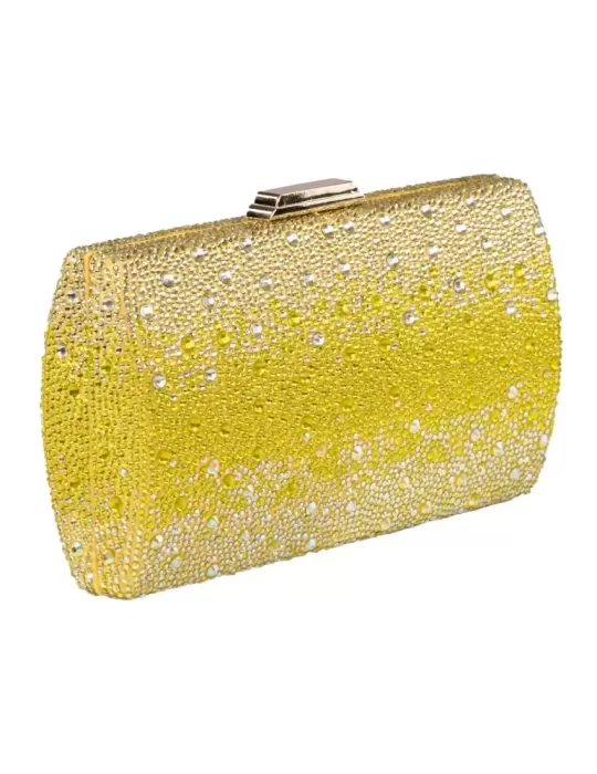 Anna Cecere yellow shadows iridescent crystals jewel bag