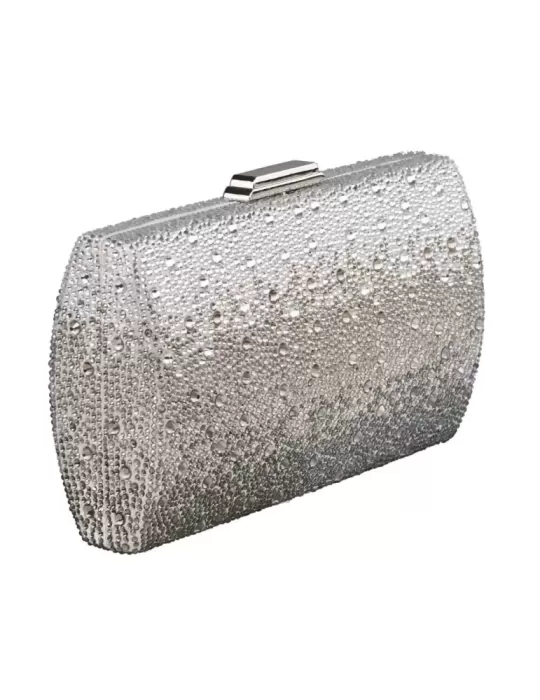 Anna Cecere bags | Borsa gioiello strass sfumati bianco argento aca629
