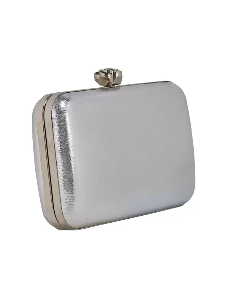 Silver shiny faux leather purse jewel bag  | Anna Cecere acd07