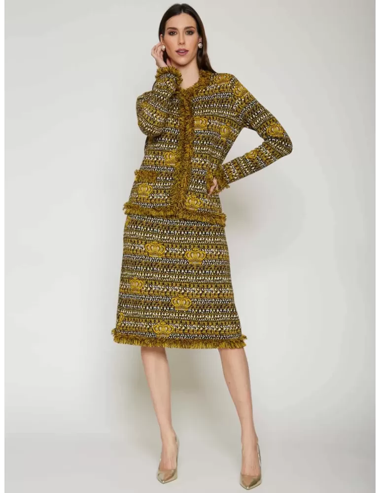 Francesca Mercuriali outlet | Giacca e gonna in lana jacquard tg 60 Francesca Mercuriali outlet | Giacca e gonna in lana jacquard tg 60