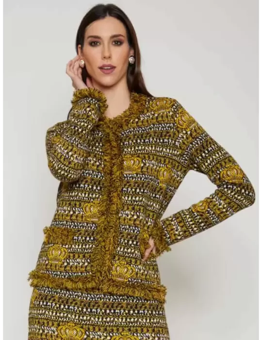 Francesca Mercuriali outlet | Giacca e gonna in lana jacquard tg 60