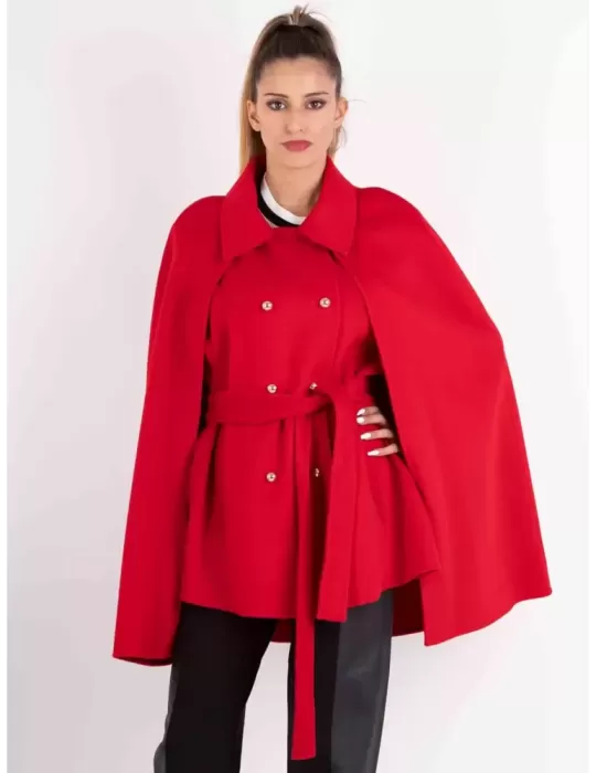 Piero Moretti plus size formal red wool cape jacket Piero Moretti plus size formal red wool cape jacket
