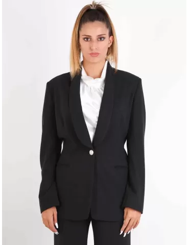 Maesta Milano | Black tuxedo jacket with lurex thread 2