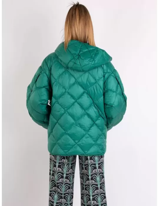 Blue by Pregio Couture | Giubbotto tecnico nero cappuccio fino a tg 62