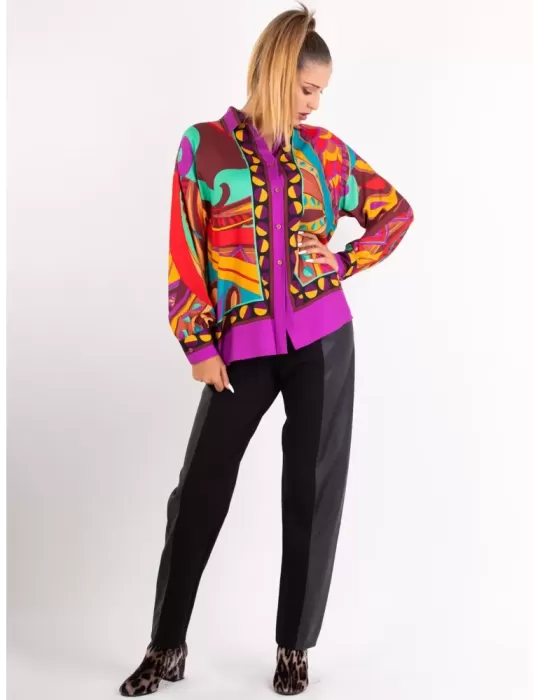 Zanetti 1965 online | Camicia satin viscosa fantasia hippie fino tg 52