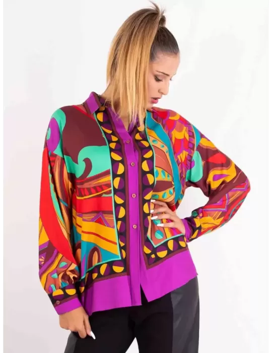 Zanetti 1965 online | Camicia satin viscosa fantasia hippie fino tg 52