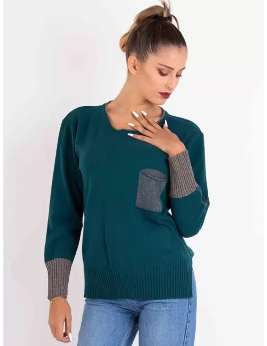 Frida Madè silk and cashmere wool petrol green sweater