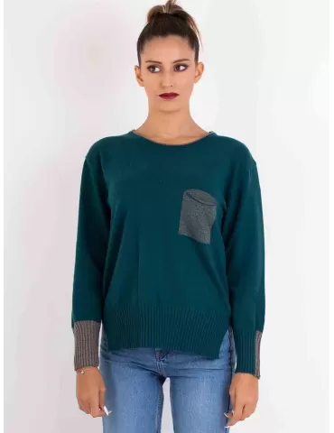 Frida Madè silk and cashmere wool petrol green sweater