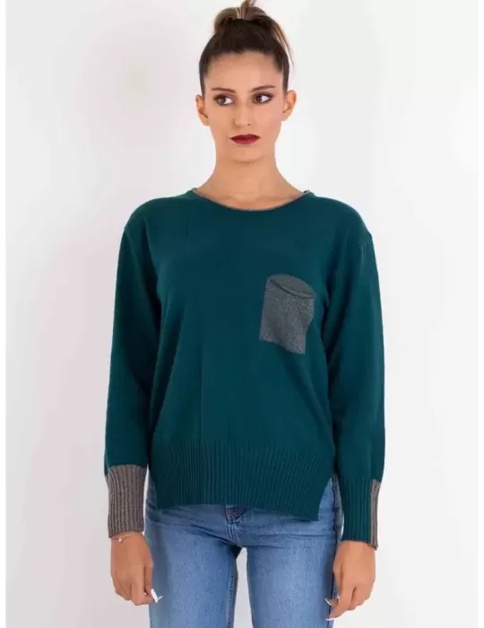 Frida Madè silk and cashmere wool petrol green sweater Frida Madè silk and cashmere wool petrol green sweater