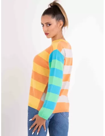 Maglione pullover multicolore in lana cashmere e seta | Frida Madè 2