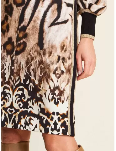 Piero Moretti animal and baroque printed golden dress 2