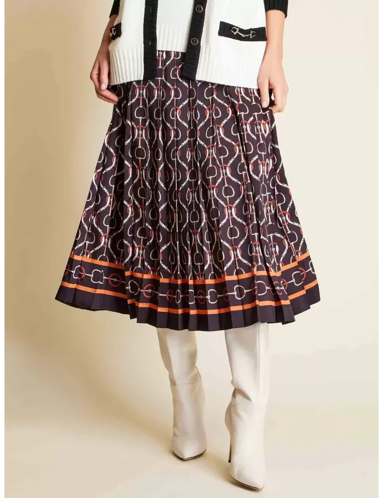 Piero Moretti black silk plissè skirt riding pattern Piero Moretti black silk plissè skirt riding pattern