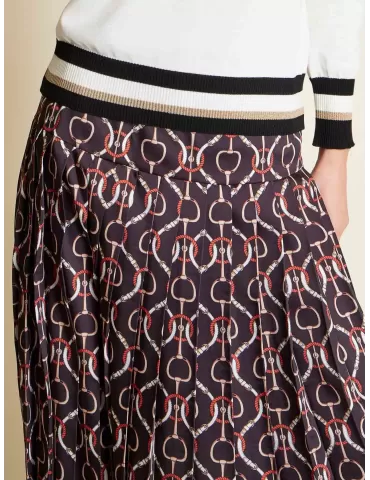 Piero Moretti black silk plissè skirt riding pattern 2