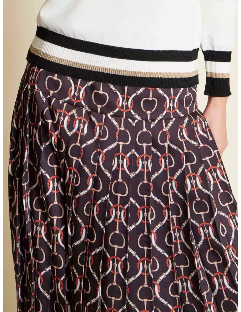 Piero Moretti black silk plissè skirt riding pattern