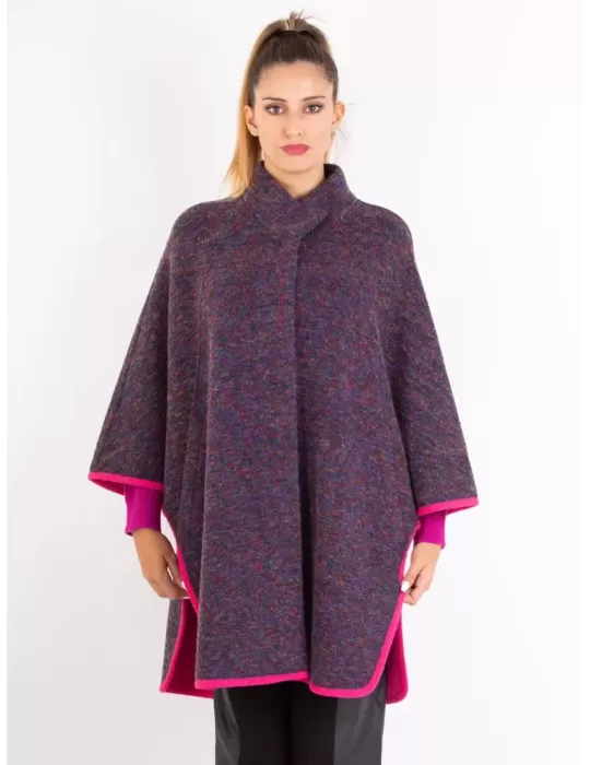 Aldo Colombo elegant fuchsia merino wool woman cape coat Aldo Colombo elegant fuchsia merino wool woman cape coat