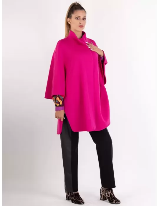 Aldo Colombo black thick merino wool cape cloak coat