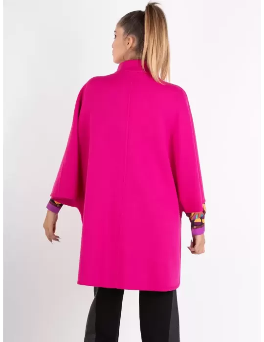 Aldo Colombo black thick merino wool cape cloak coat