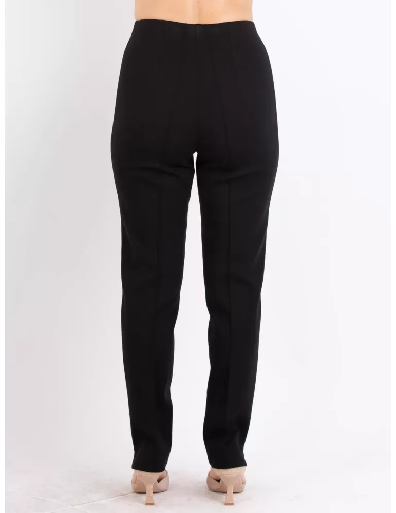 Aldo Colombo Finest merino wool black jersey trousers